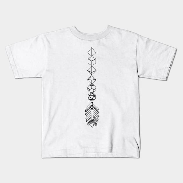 Polyhedral Dice Arrow Ranger Tabletop RPG Kids T-Shirt by dungeonarmory